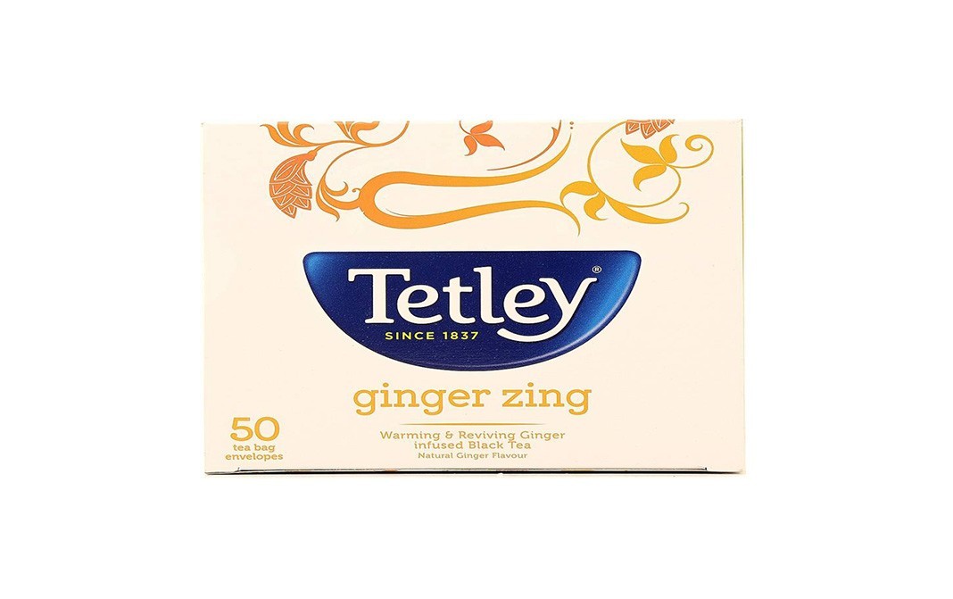 Tetley Ginger Zing Warming & Reviving Ginger Infused Black Tea   Box  50 pcs